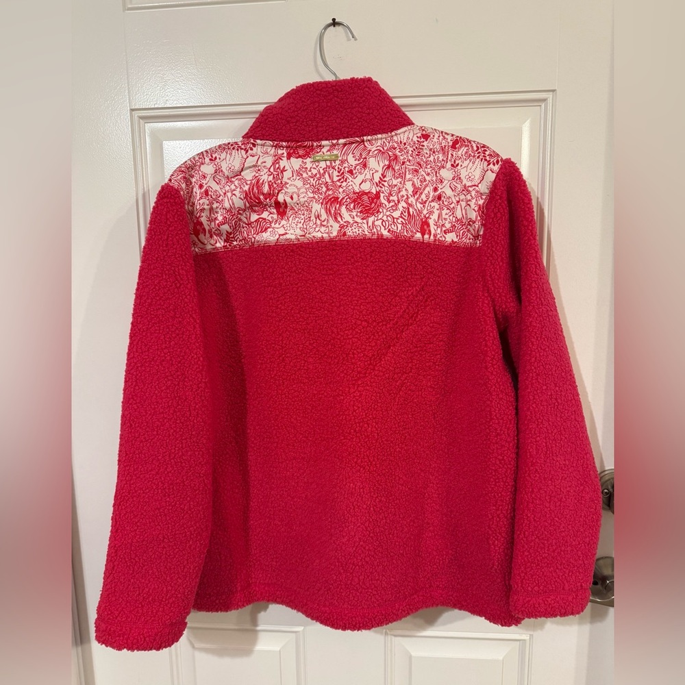 Lilly Pulitzer Raspberry Fleece Quarter-Zip Pullover NWT - Picture 6 of 12